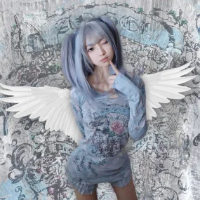 ଘ♱ angel grunge long tee mini dress ♱ଓ