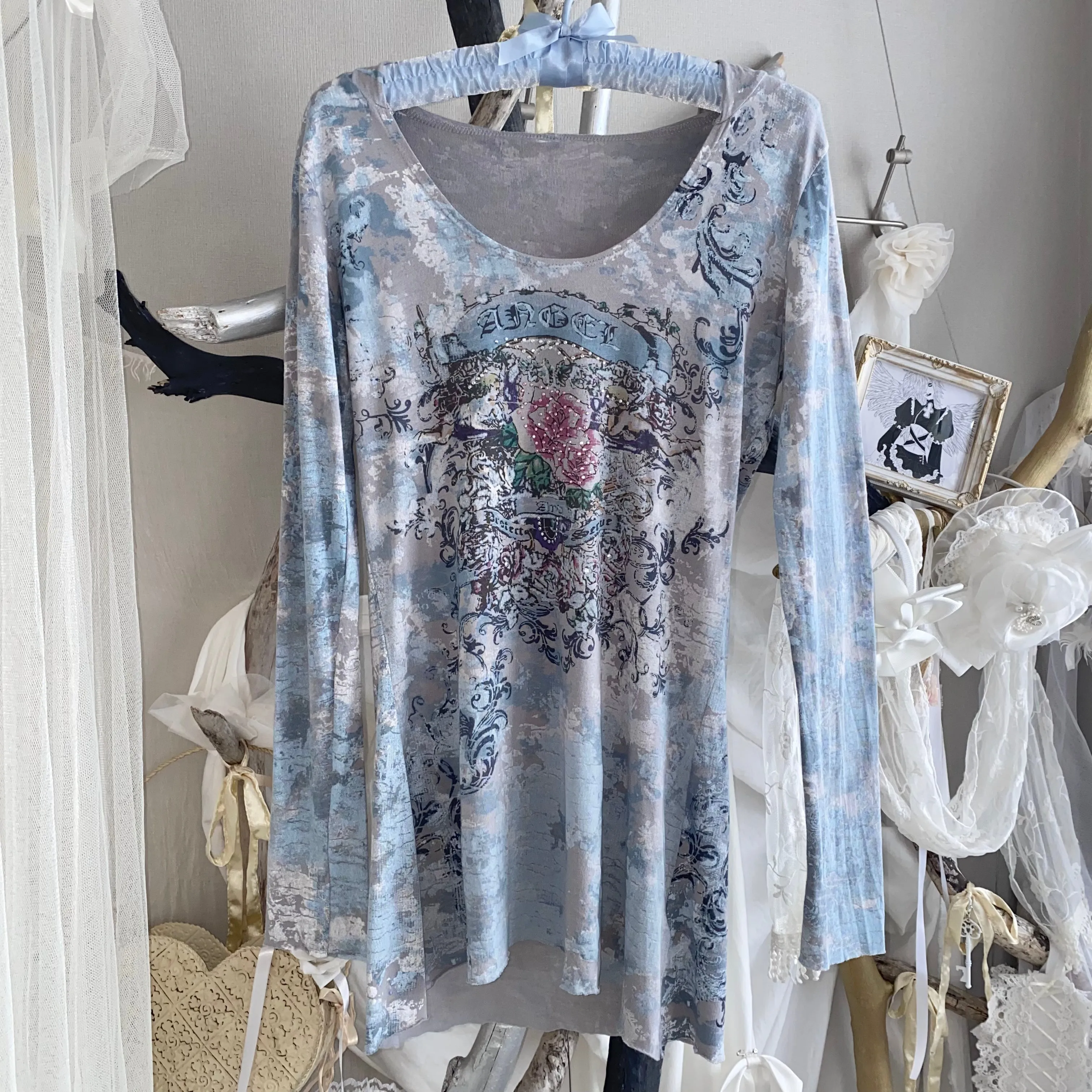 ଘ♱ angel grunge long tee mini dress ♱ଓ