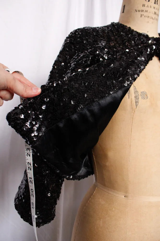 1960s Black Sequin Jacket - M/L