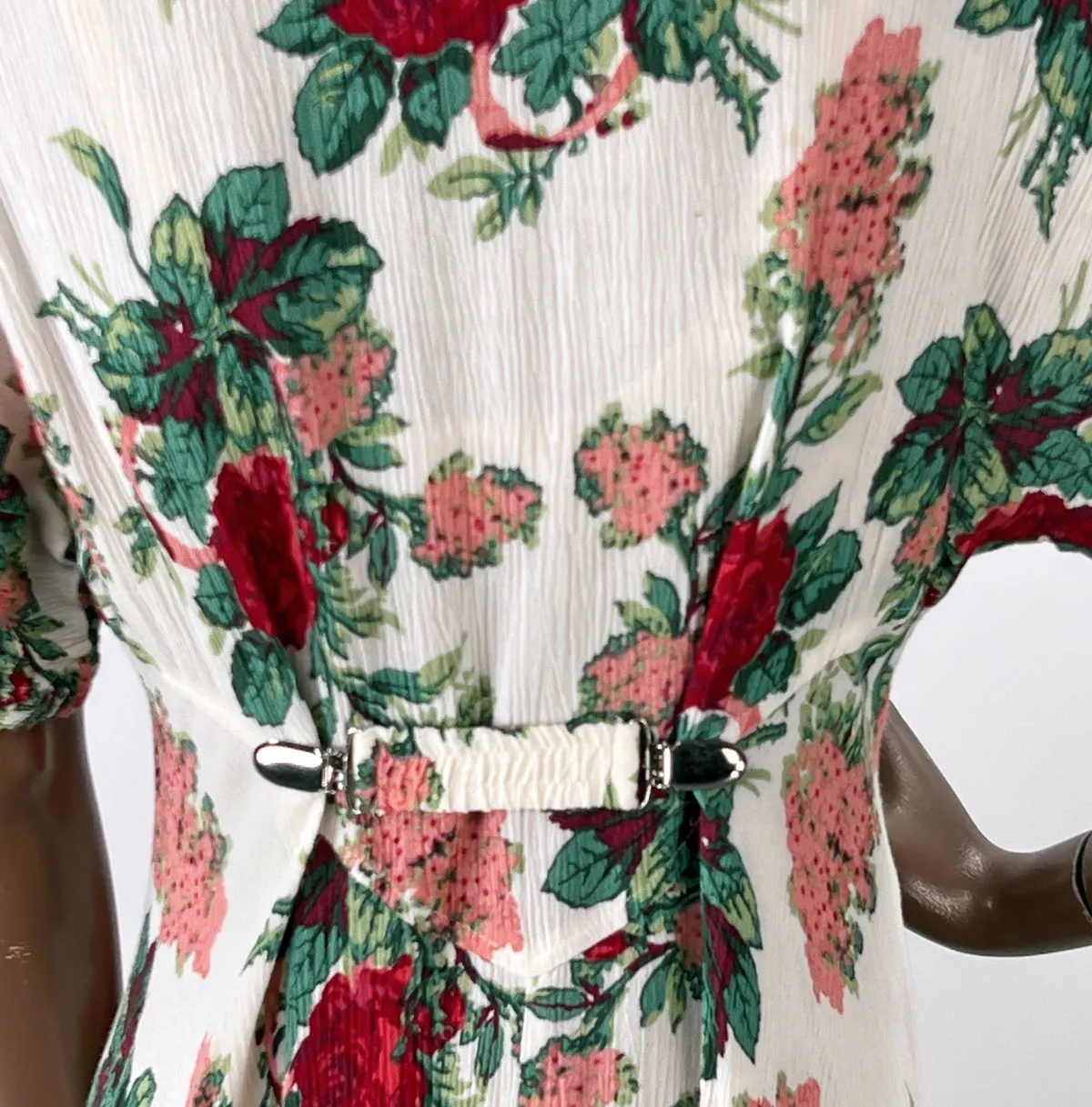 80s 90s Vintage Floral Print Dress Women's Romantic Grunge Large VFG Karen Kane