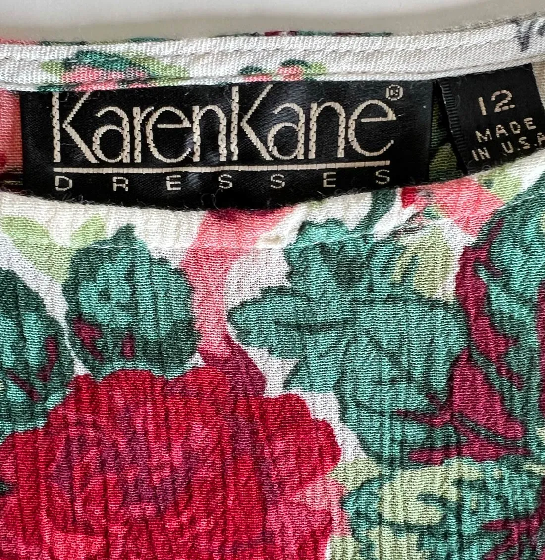 80s 90s Vintage Floral Print Dress Women's Romantic Grunge Large VFG Karen Kane