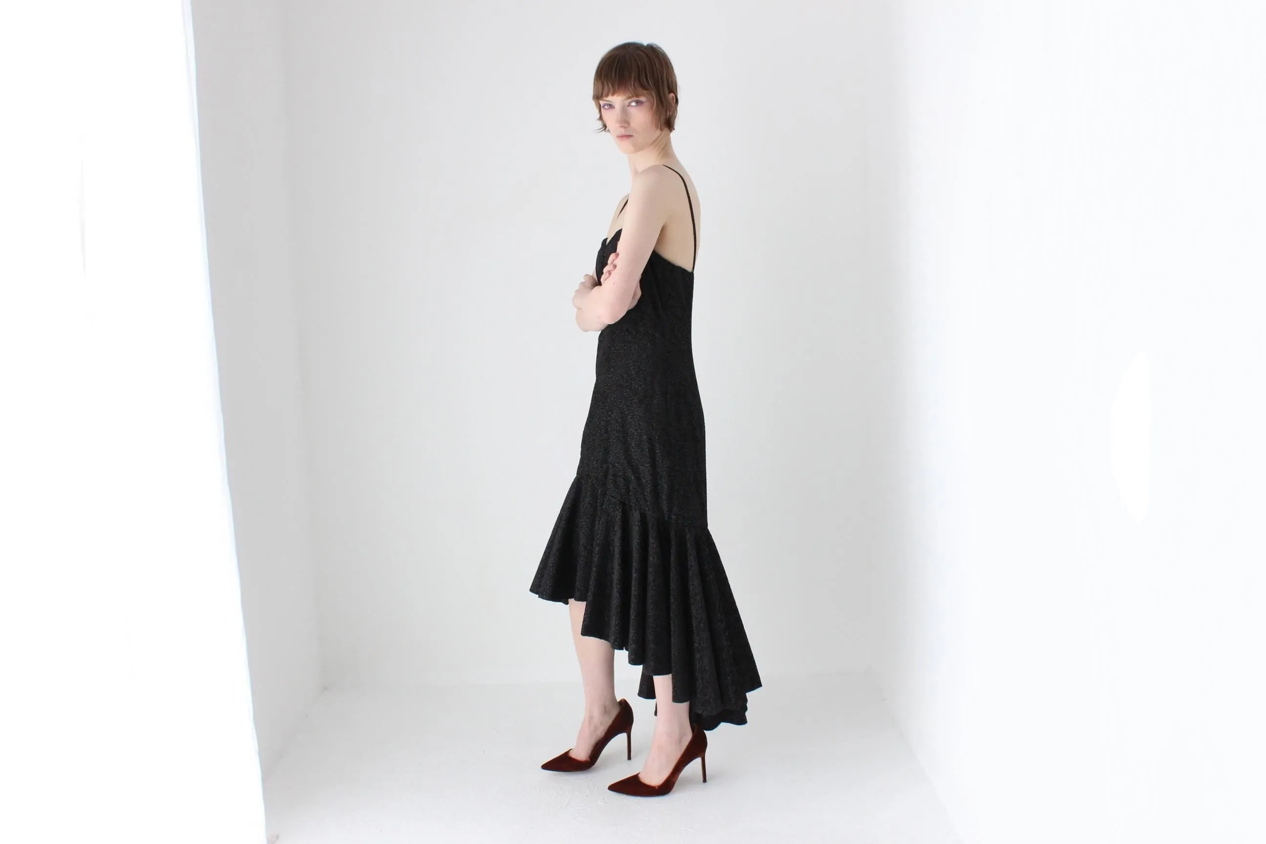 80s Bombshell Taffeta Bustier Hourglass Dress