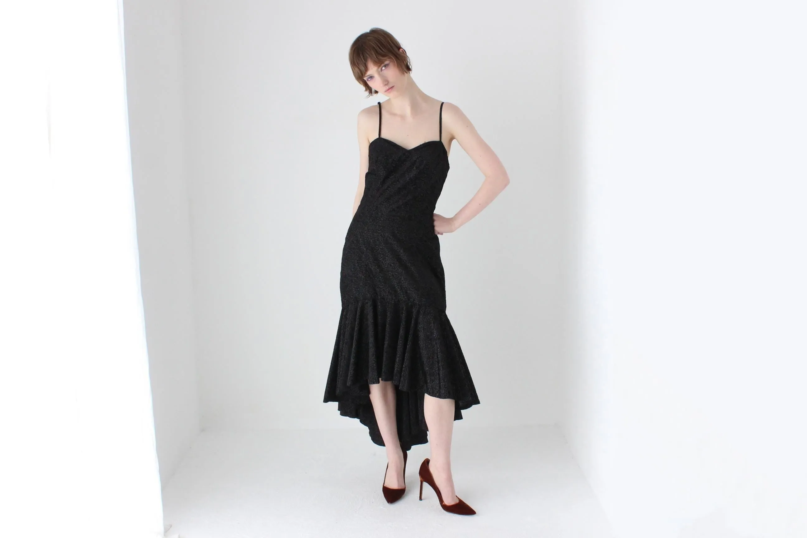 80s Bombshell Taffeta Bustier Hourglass Dress