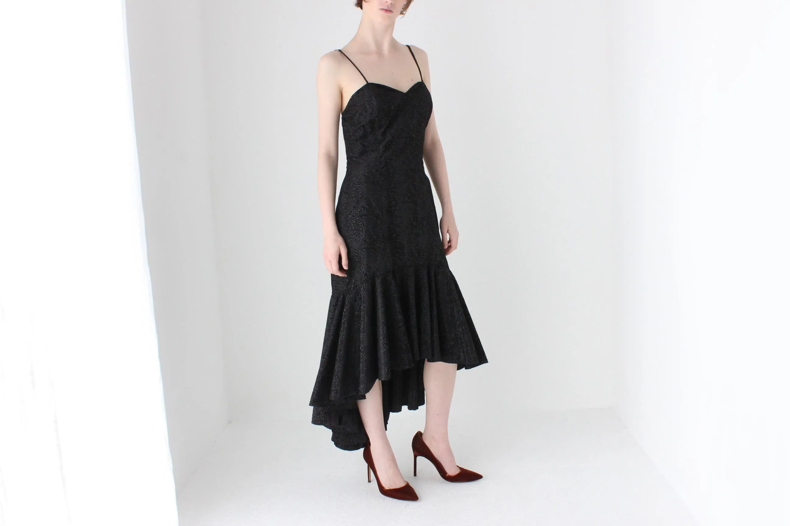 80s Bombshell Taffeta Bustier Hourglass Dress