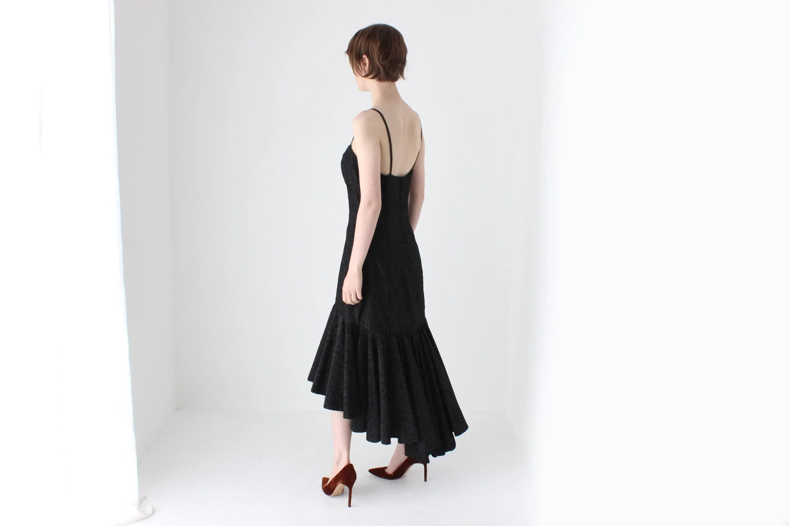 80s Bombshell Taffeta Bustier Hourglass Dress