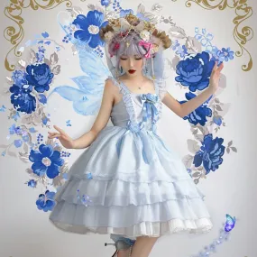 A Love Once in a Blue Rose       Dress Mermaidcore Kawaii Academia Y2K Cottagecore Coquette Fairycore Dollette Princesscore