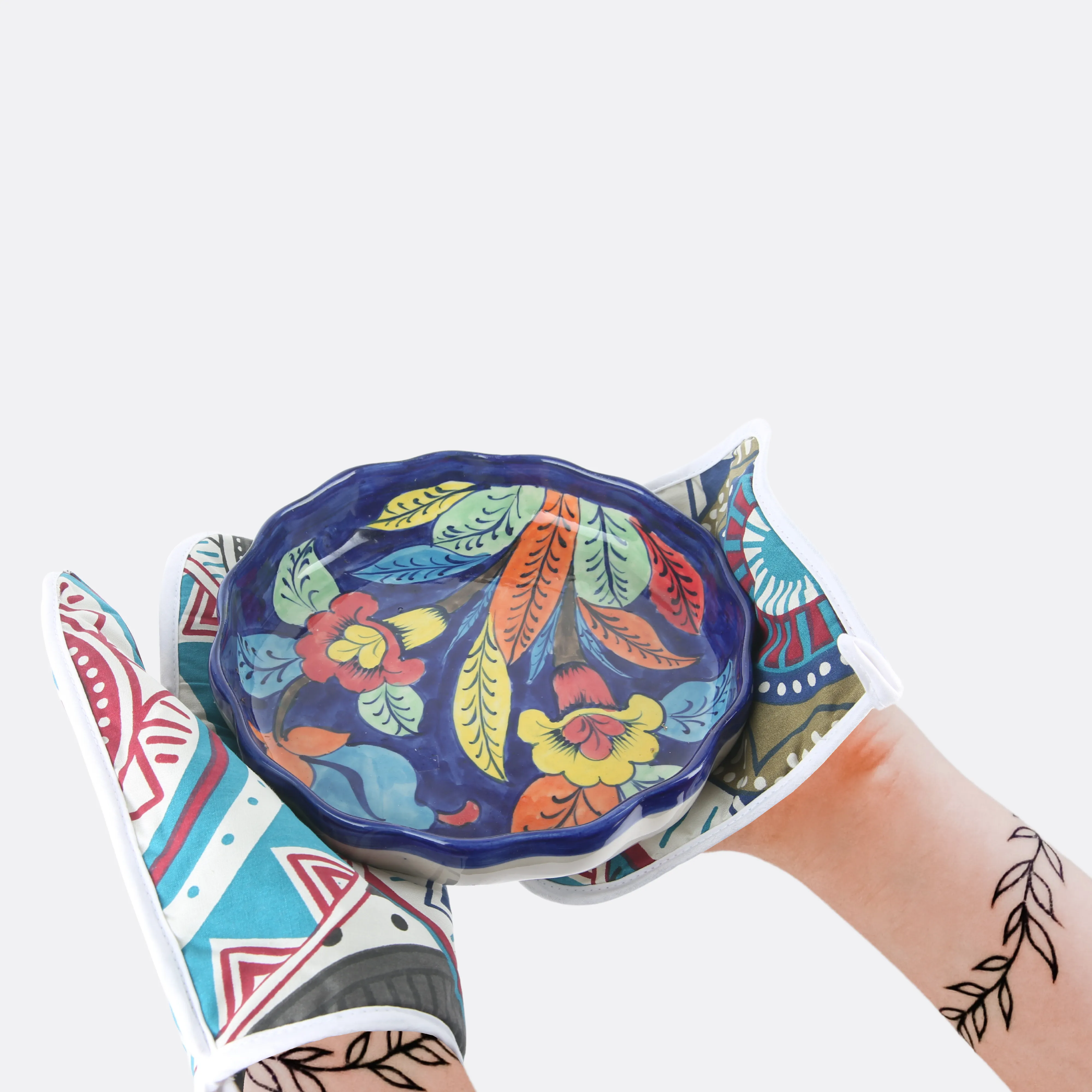 Abstract Oven Mitts and Pot Holders With Hooks