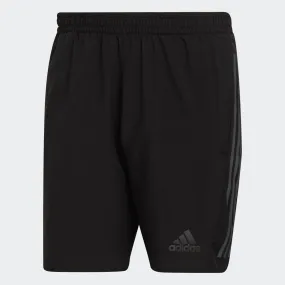 Adidas Mens Run Icon Full Reflective 3-Stripes Shorts Black