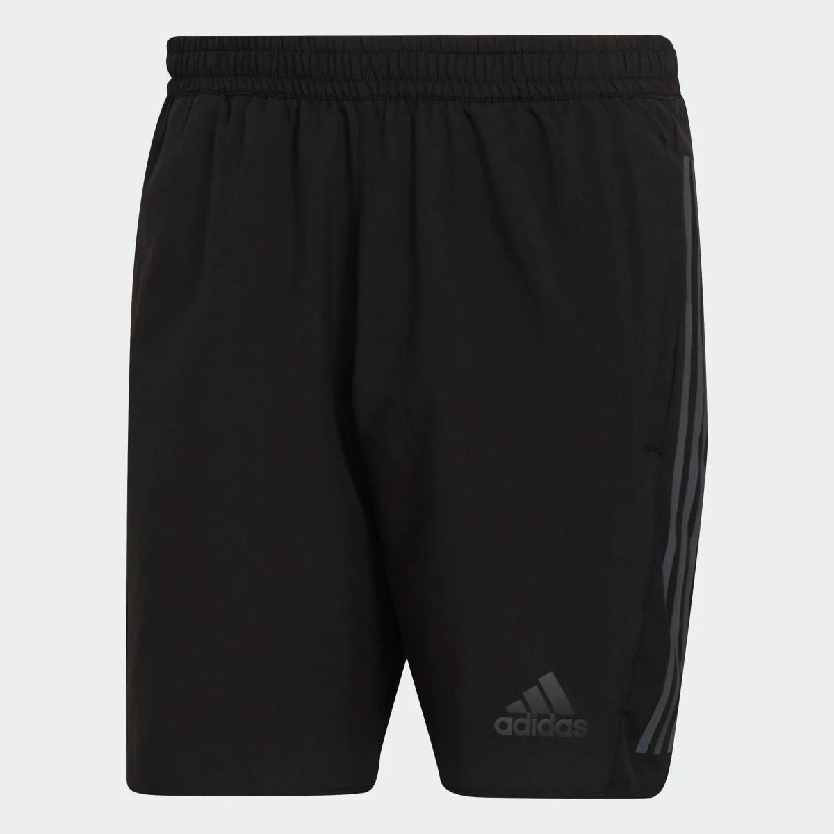 Adidas Mens Run Icon Full Reflective 3-Stripes Shorts Black