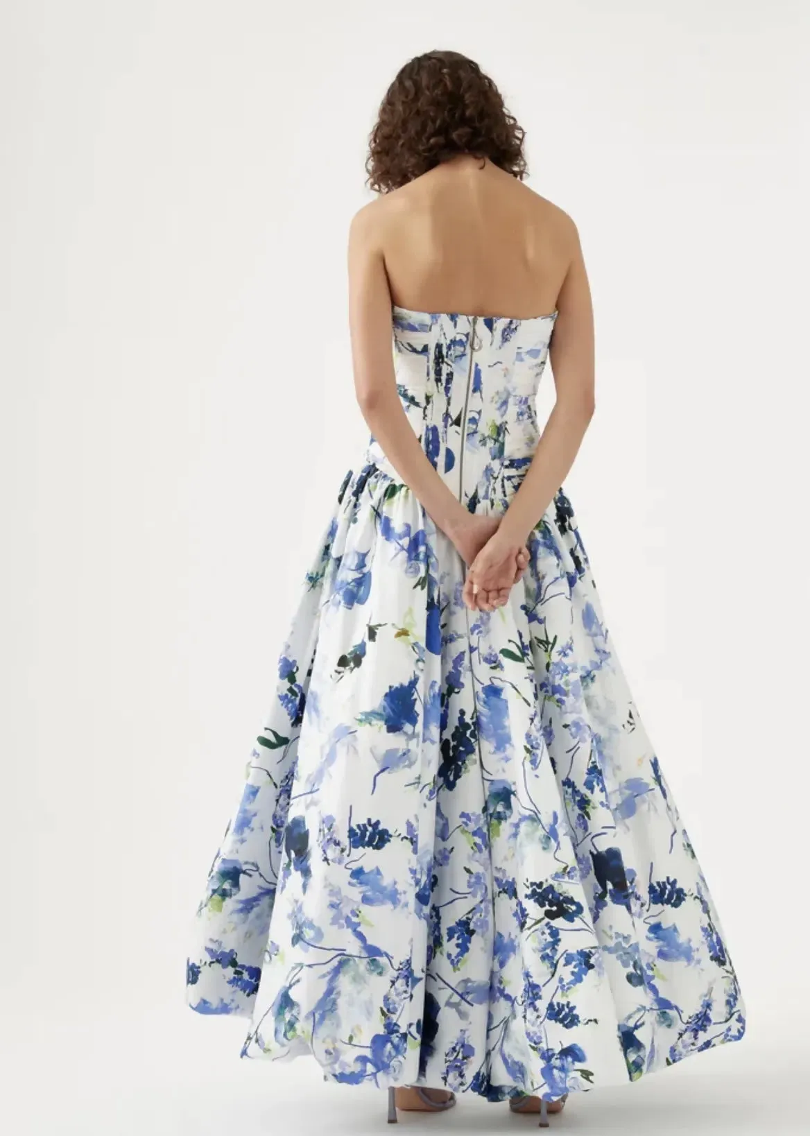 Aje Violette Bubble Hem Maxi Dress Print Size 10