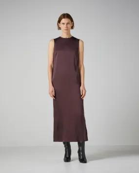 Alessia Dress in Washed Silk, Plum