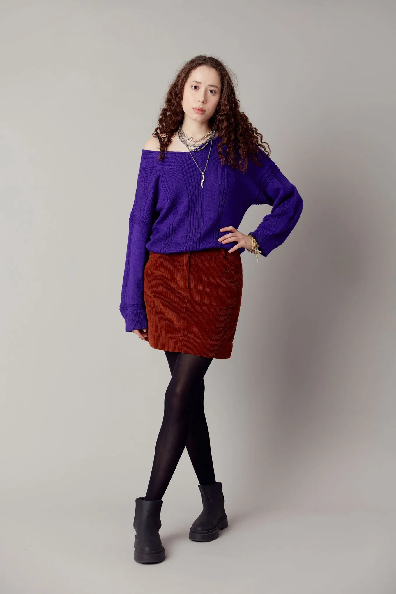 ANYA Fine Merino Wool Jumper - Ultraviolet