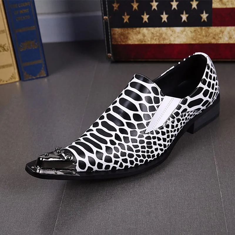 AOMISHOES™ ITALIAN zebra Dress Shoes #8042