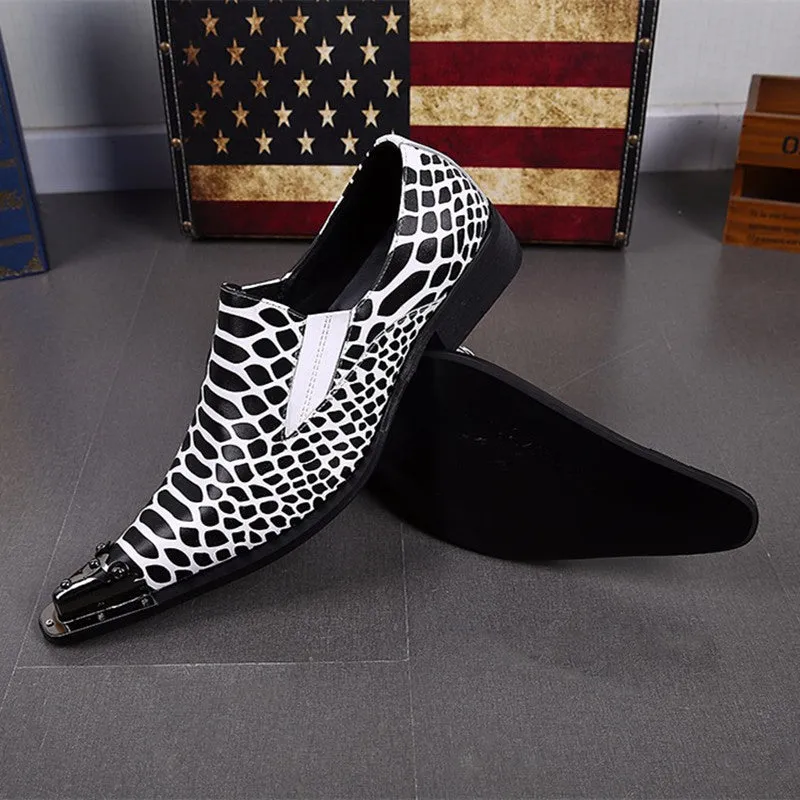 AOMISHOES™ ITALIAN zebra Dress Shoes #8042