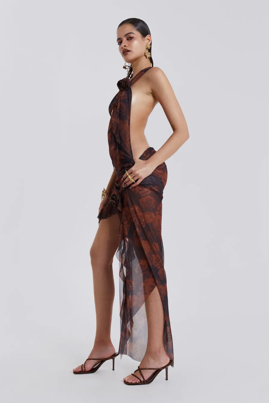 Athena One Shoulder Draped Maxi Dress