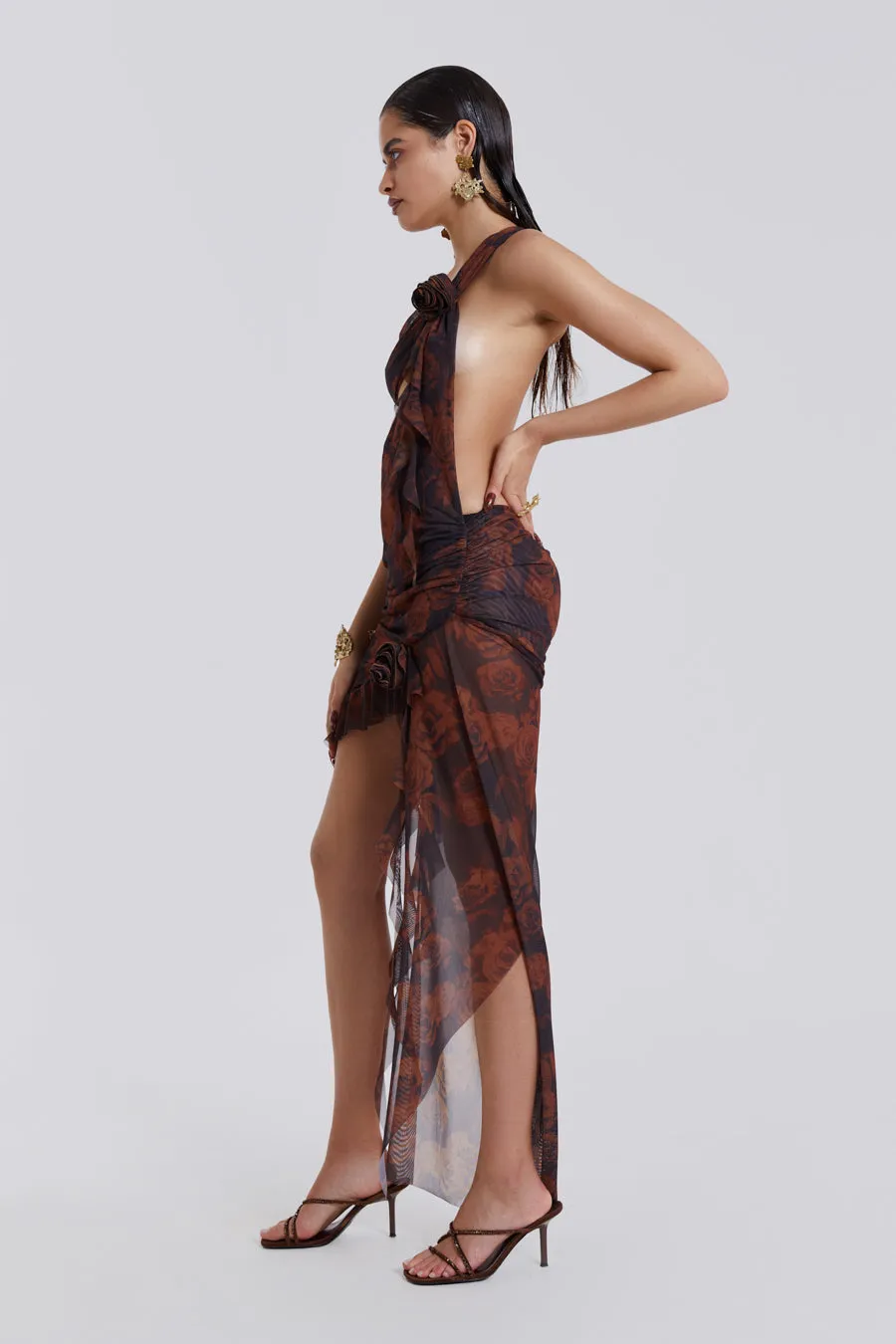 Athena One Shoulder Draped Maxi Dress