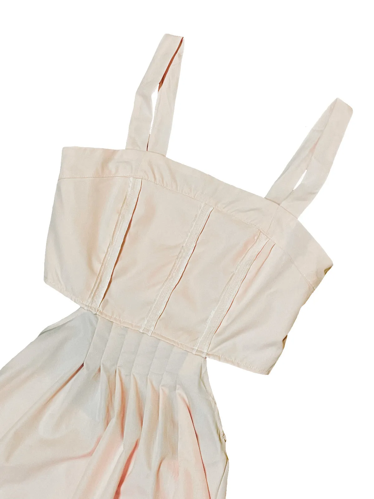 Baby Pink Cut Out Pleated Dress