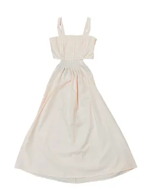 Baby Pink Cut Out Pleated Dress