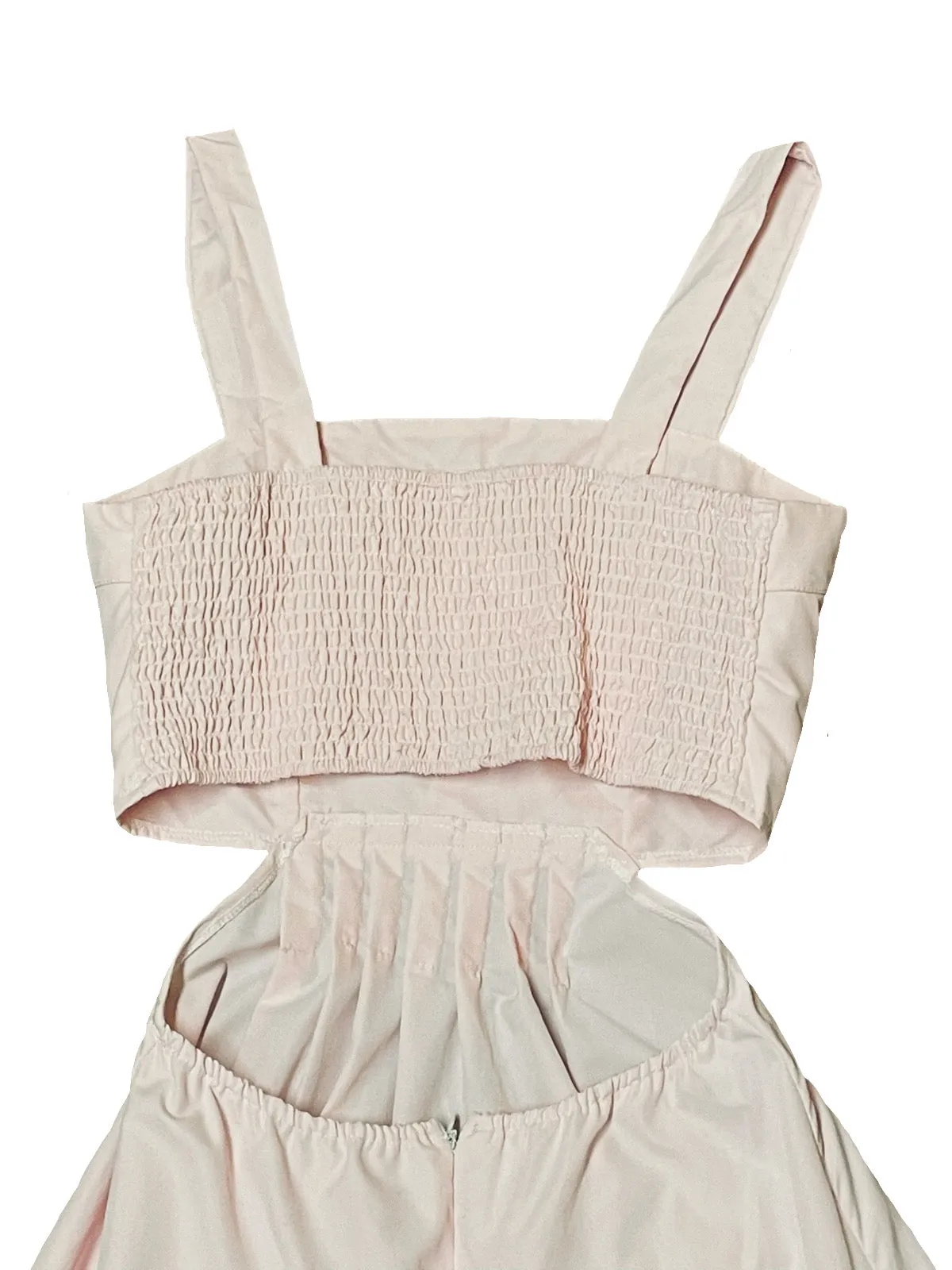 Baby Pink Cut Out Pleated Dress