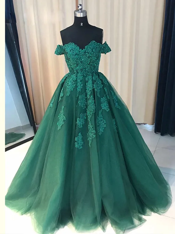 Ball Gown Cap Sleeve Lace Appliques Prom Dress 2022 Ivory Sweetheart Wedding Dress SMT07214