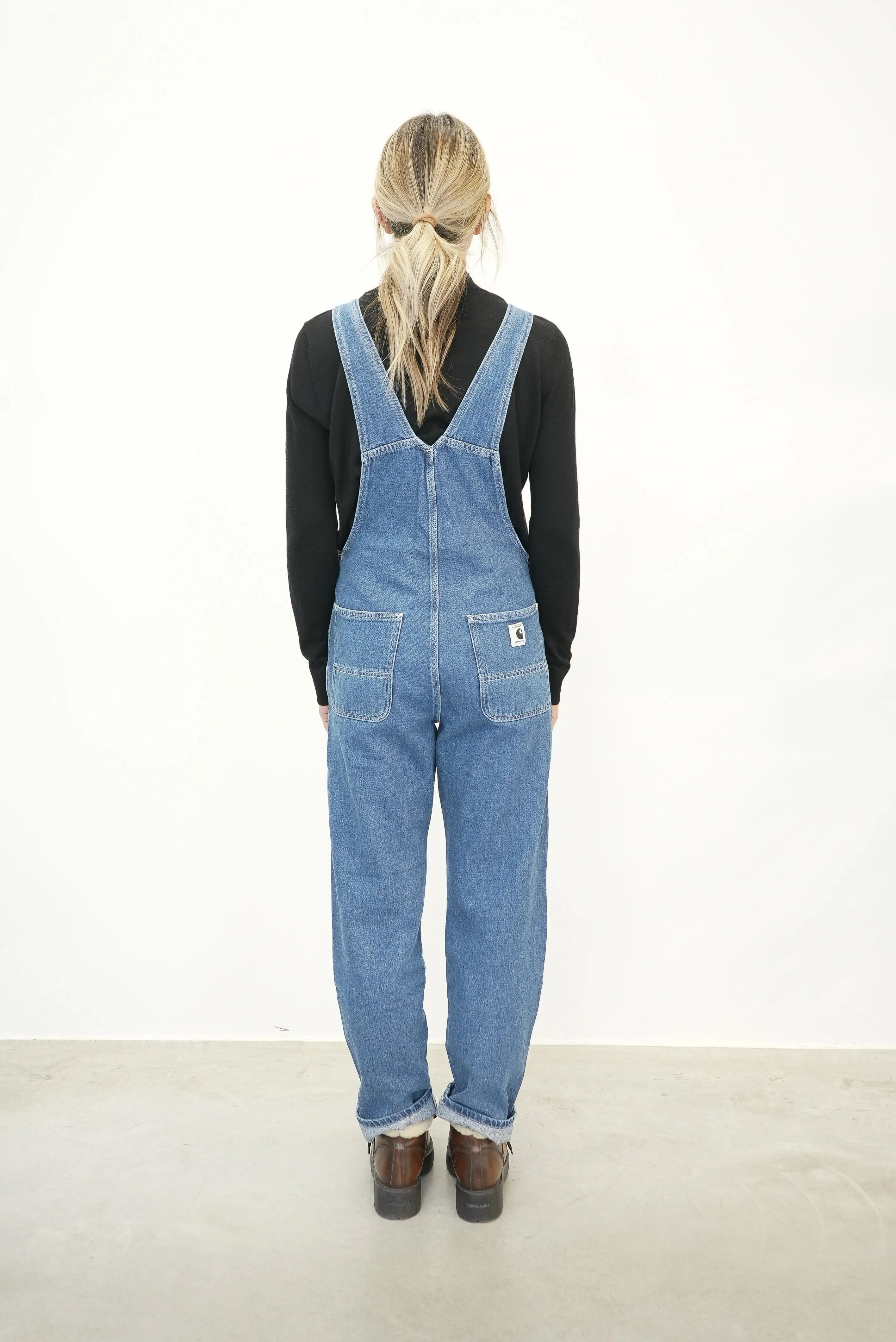 BIB OVERALL IN BLUE STONE WASHED