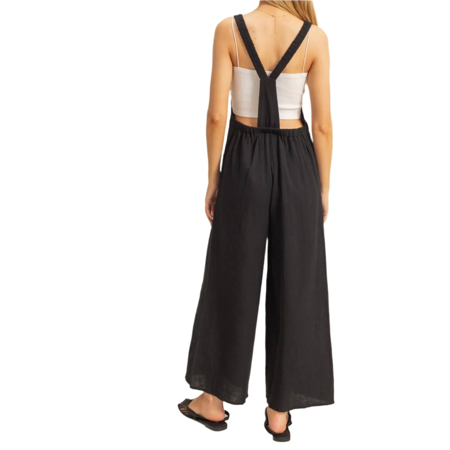 Black Double Gauze Overall
