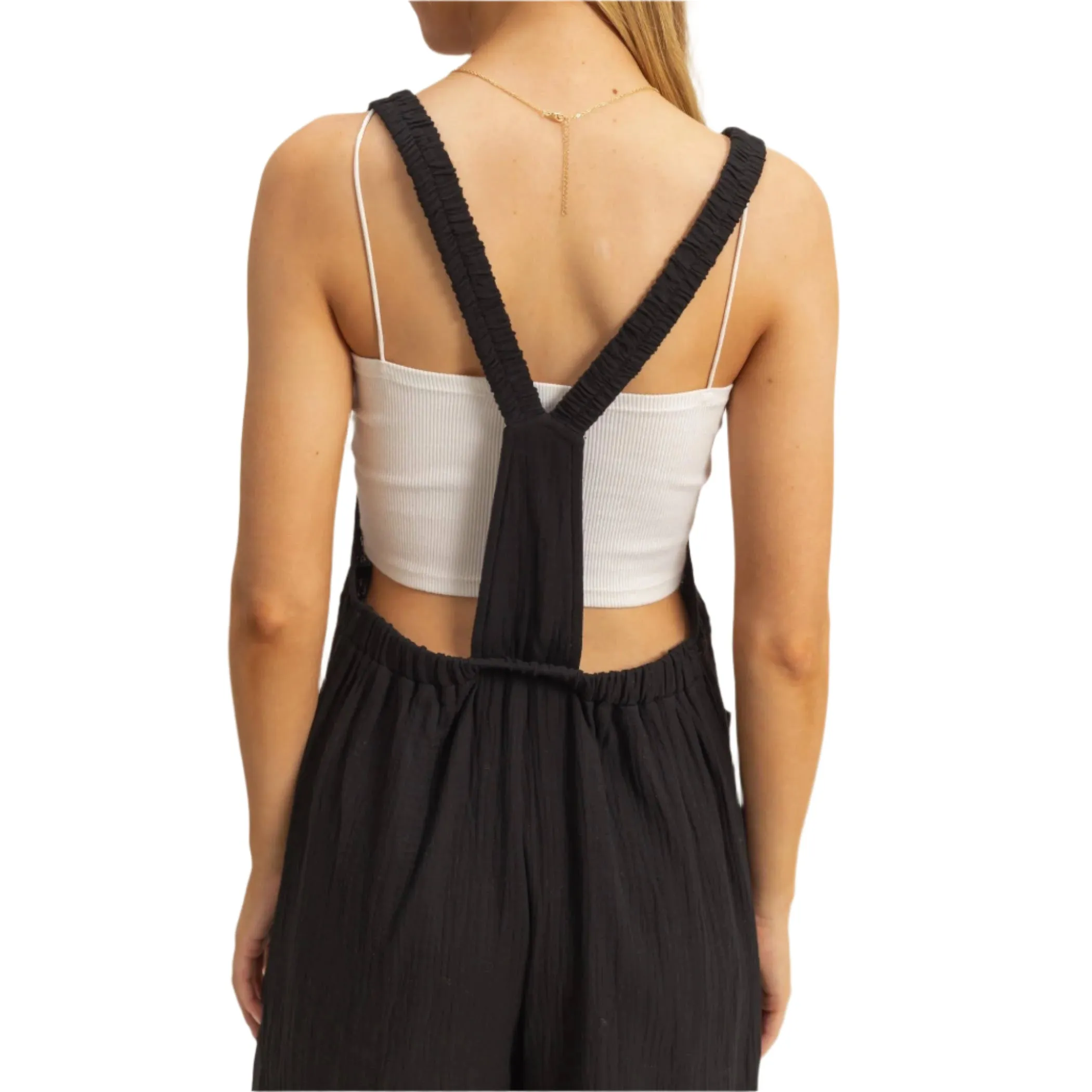 Black Double Gauze Overall