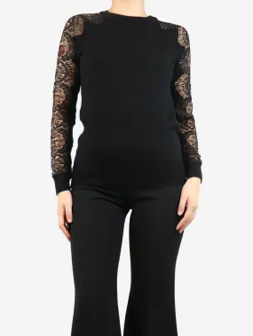Black lace detail jumper - size S