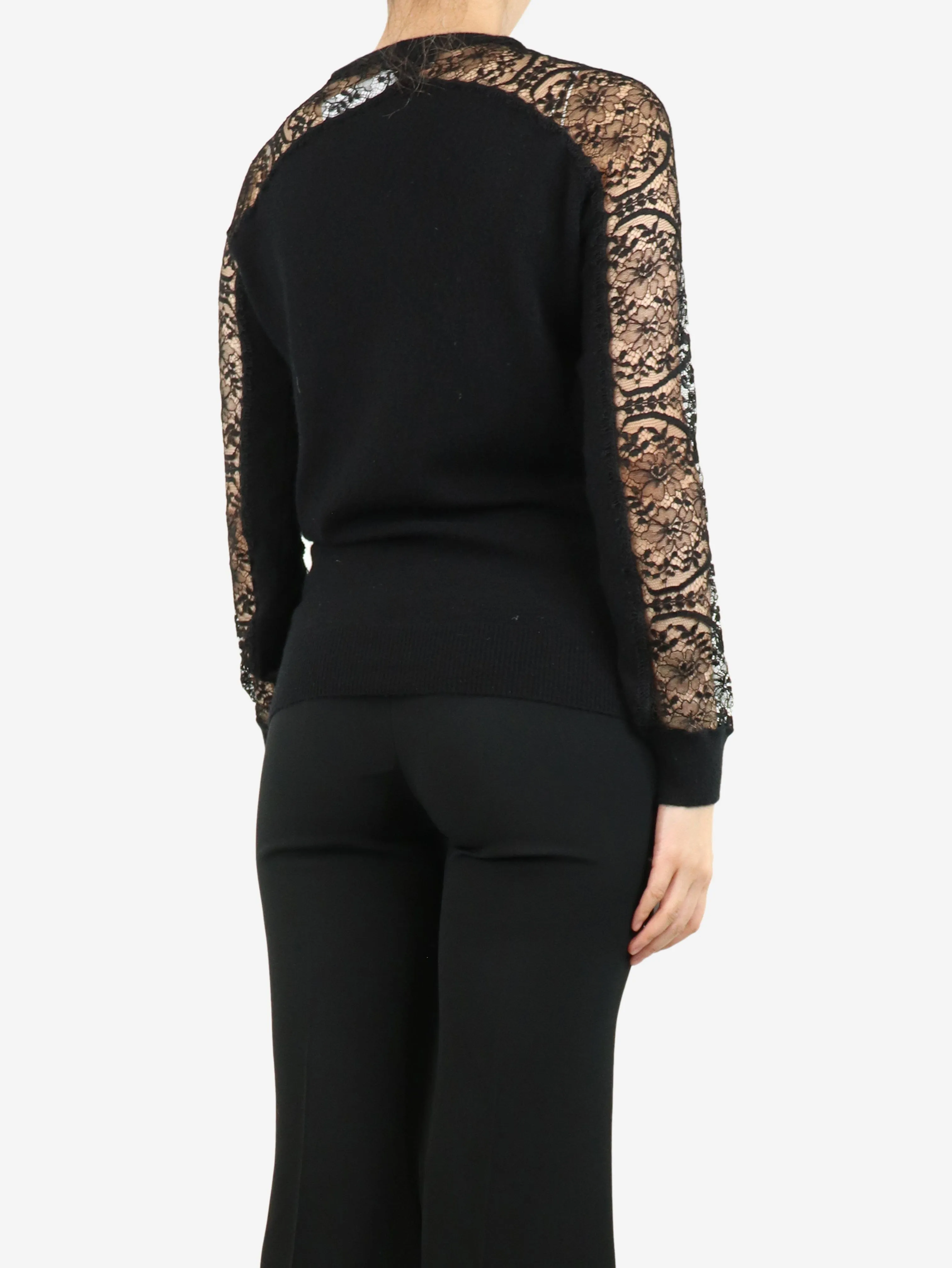 Black lace detail jumper - size S