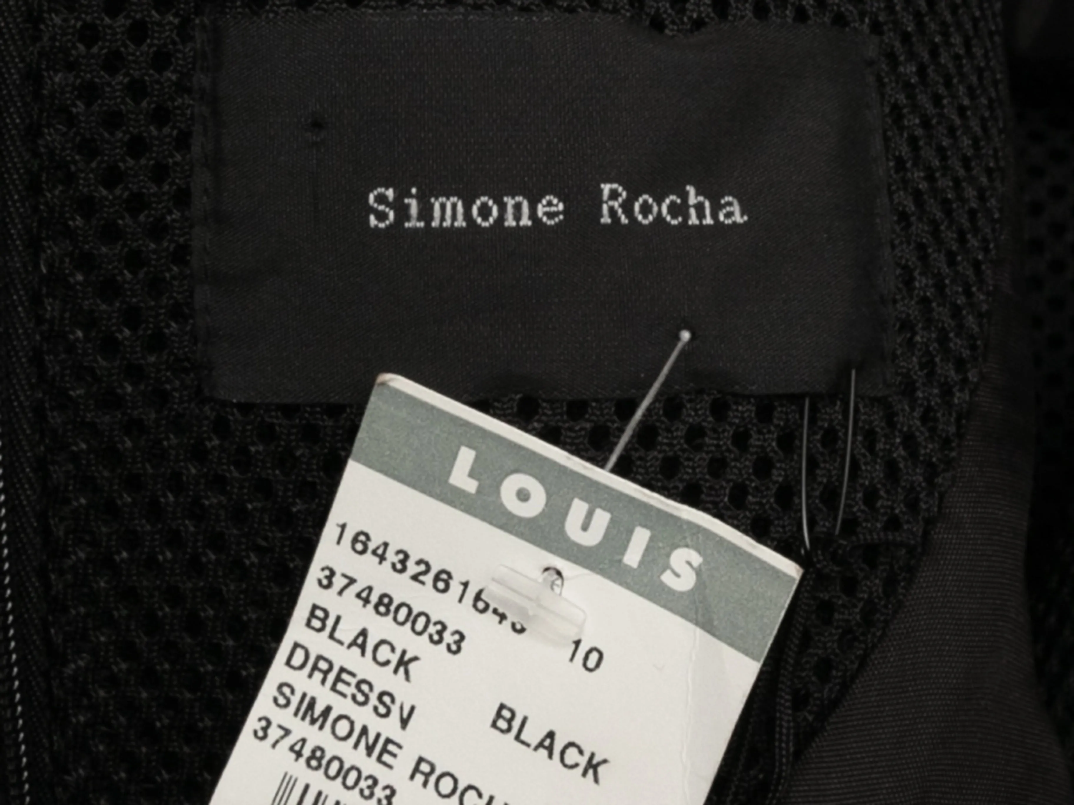 Black Simone Rocha A-Line Sleeveless Dress Size UK 10