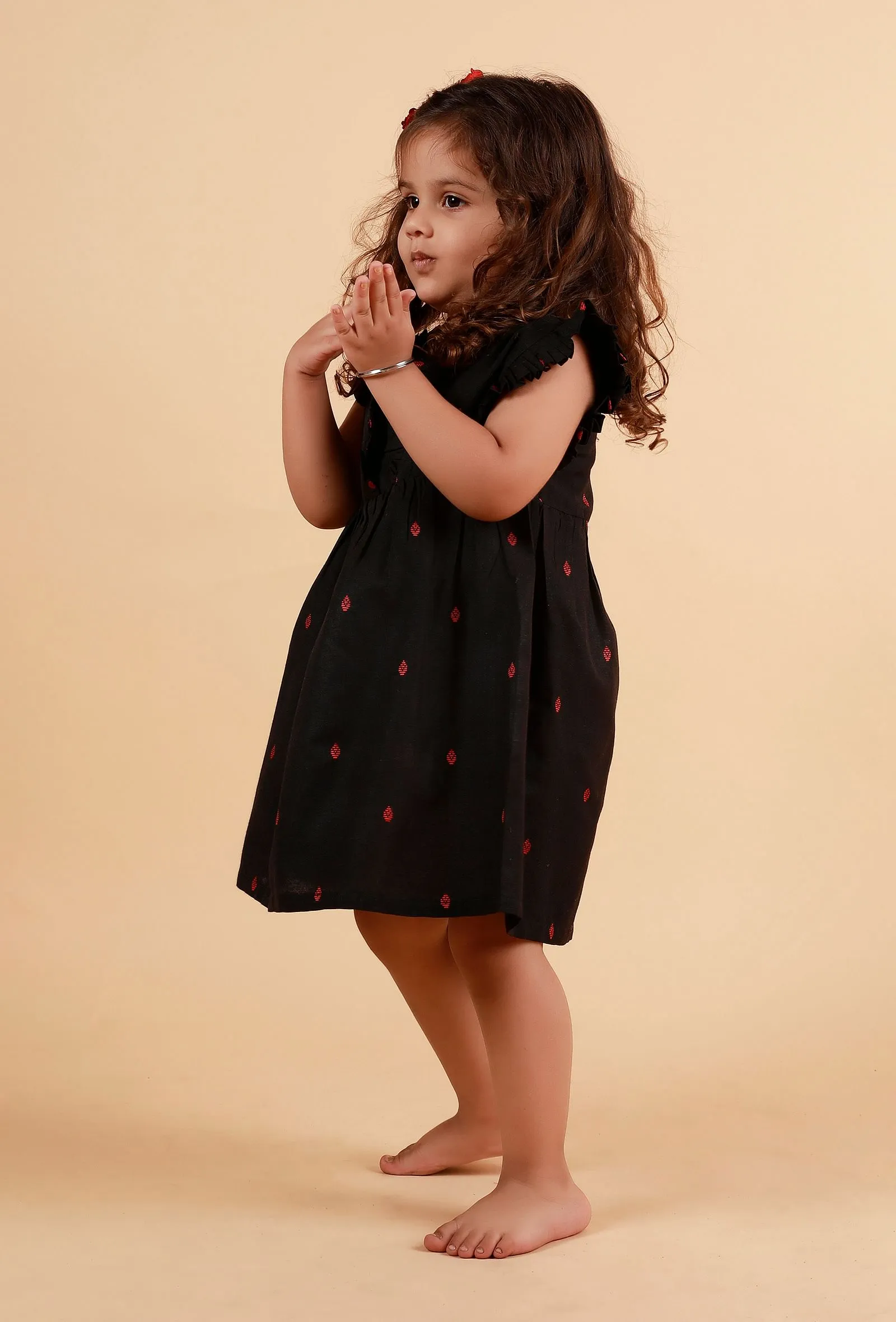 Black Sleeveless Cotton Dress