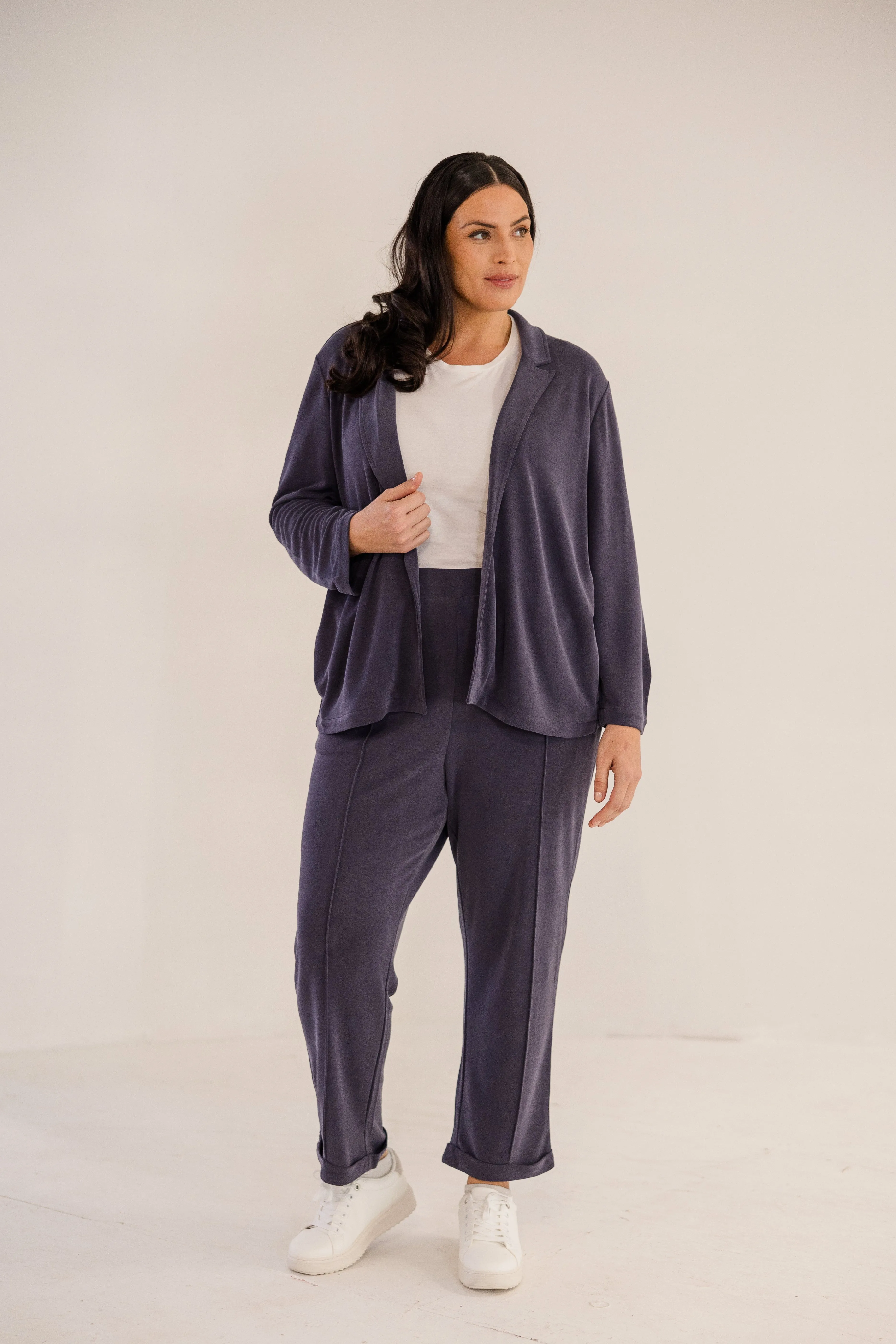 Bleecker Collar Knit Jacket, Ink Navy