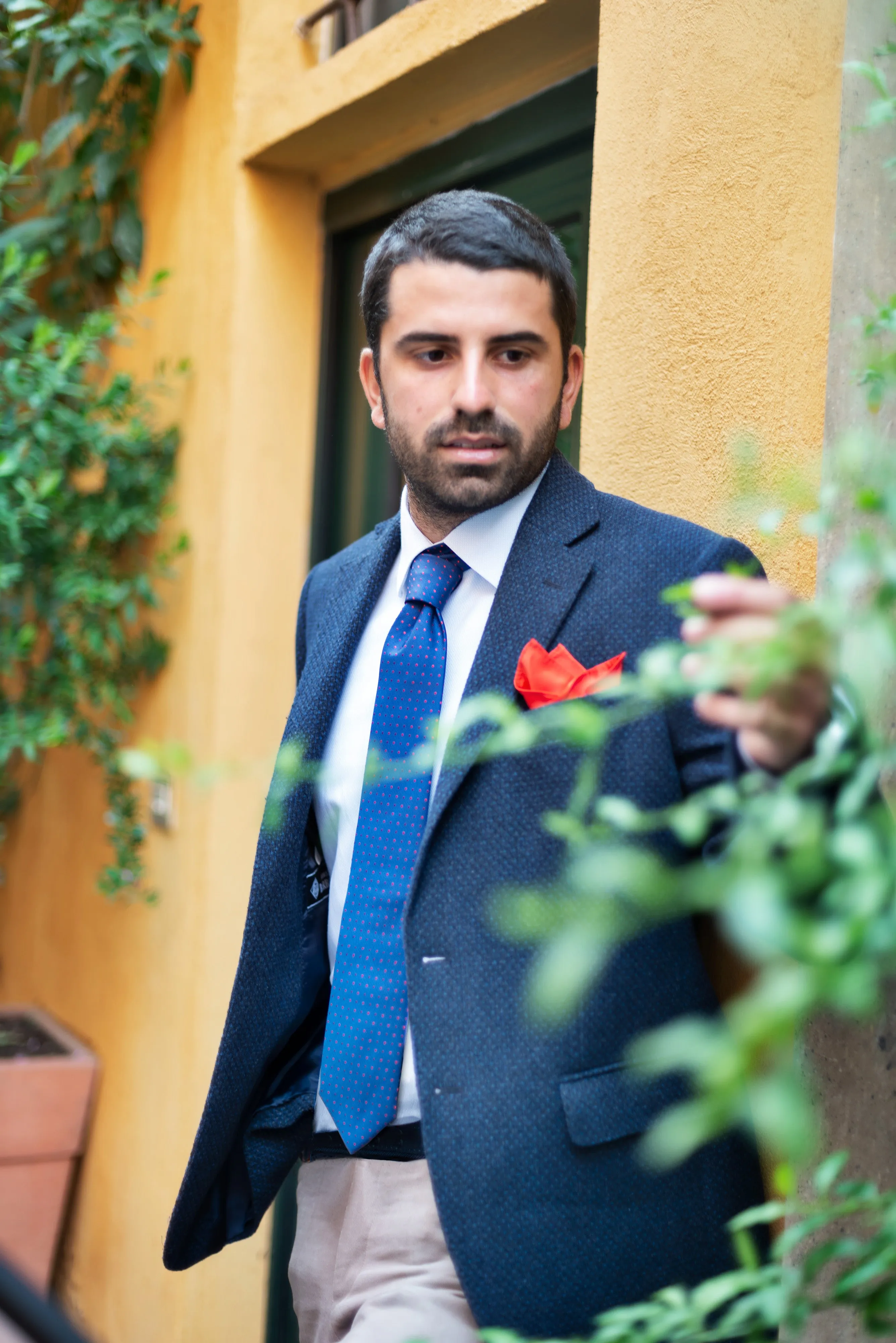 Blue Harris Tweed Wool Blazer by Tollegno