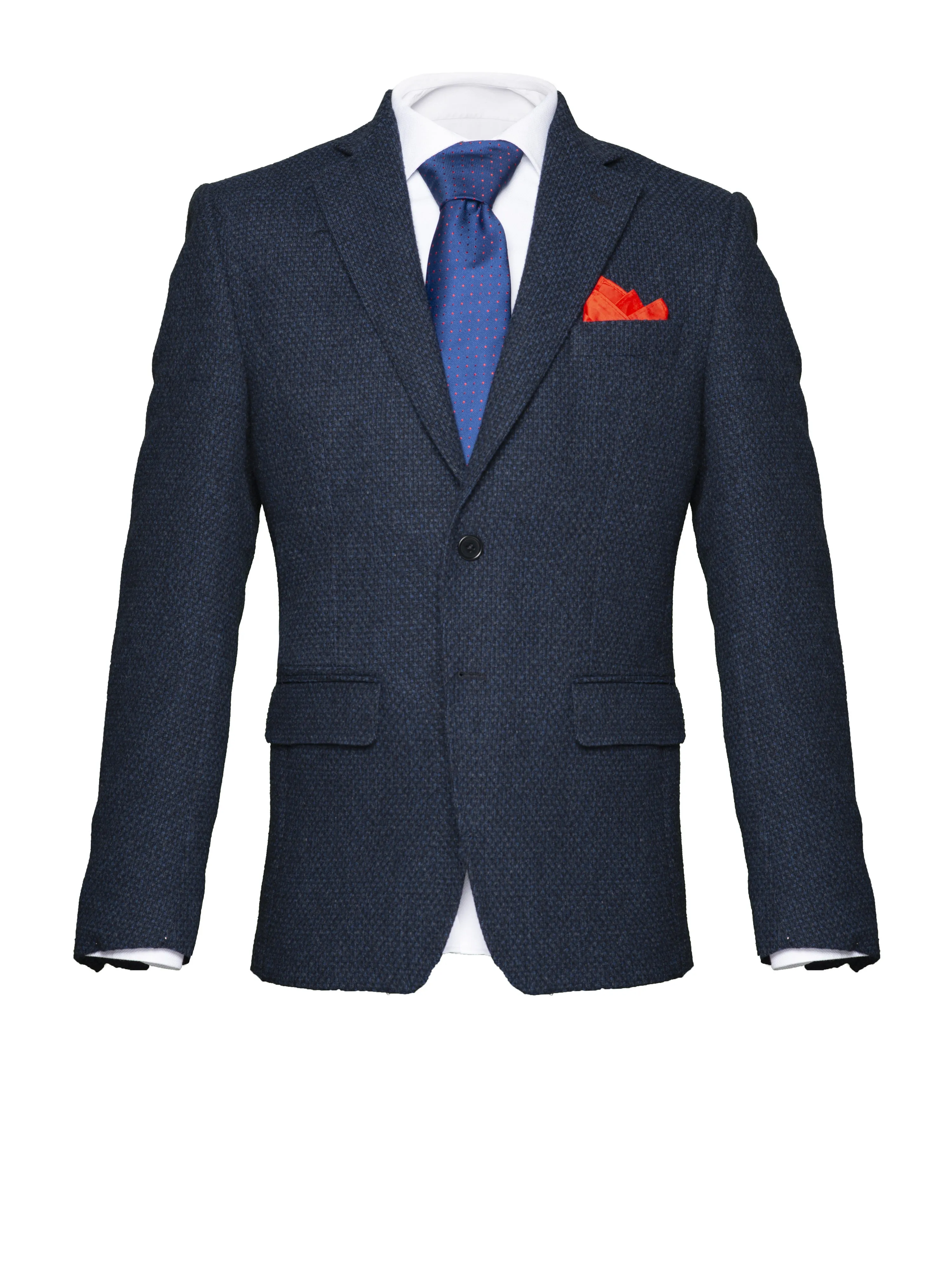Blue Harris Tweed Wool Blazer by Tollegno