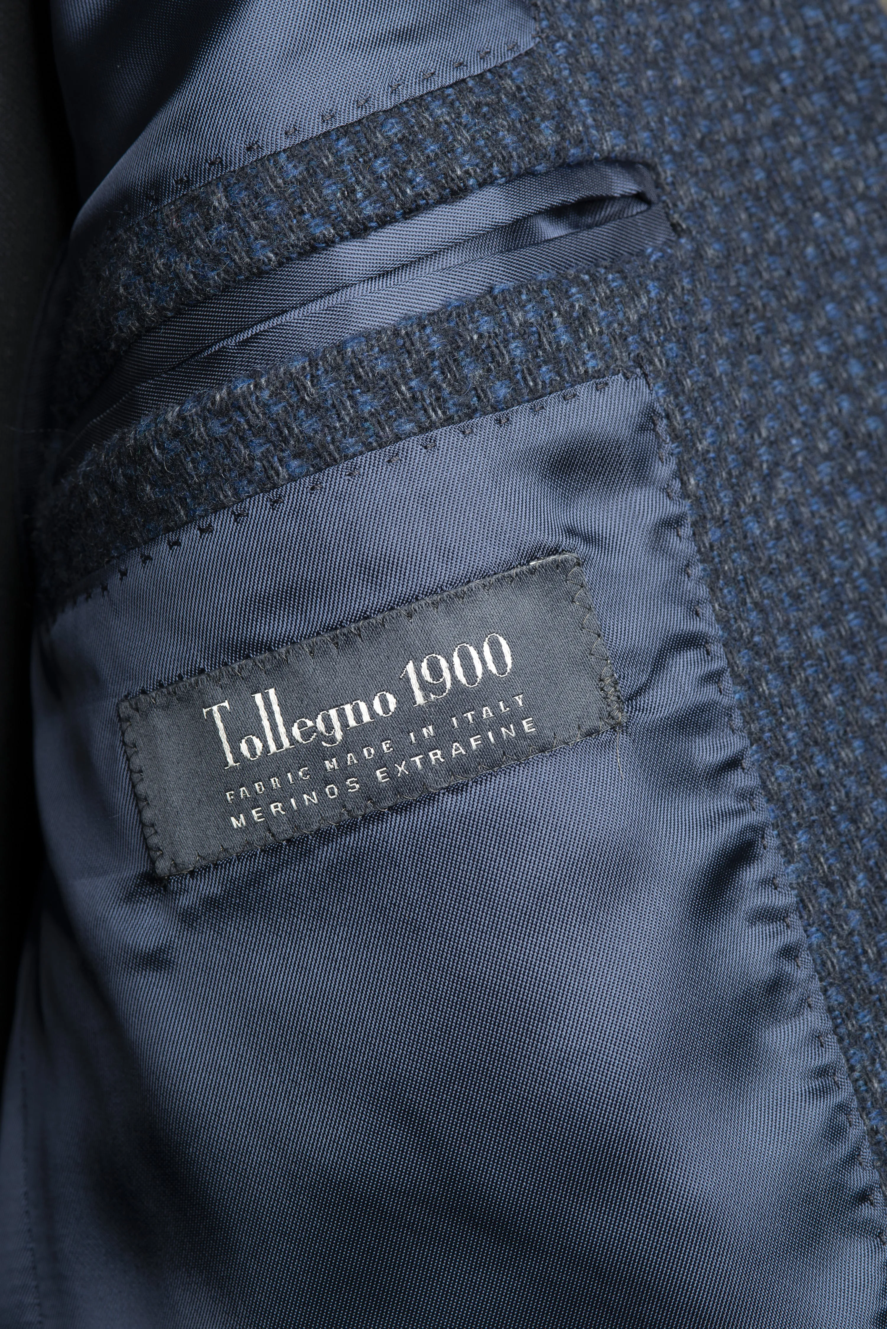 Blue Harris Tweed Wool Blazer by Tollegno