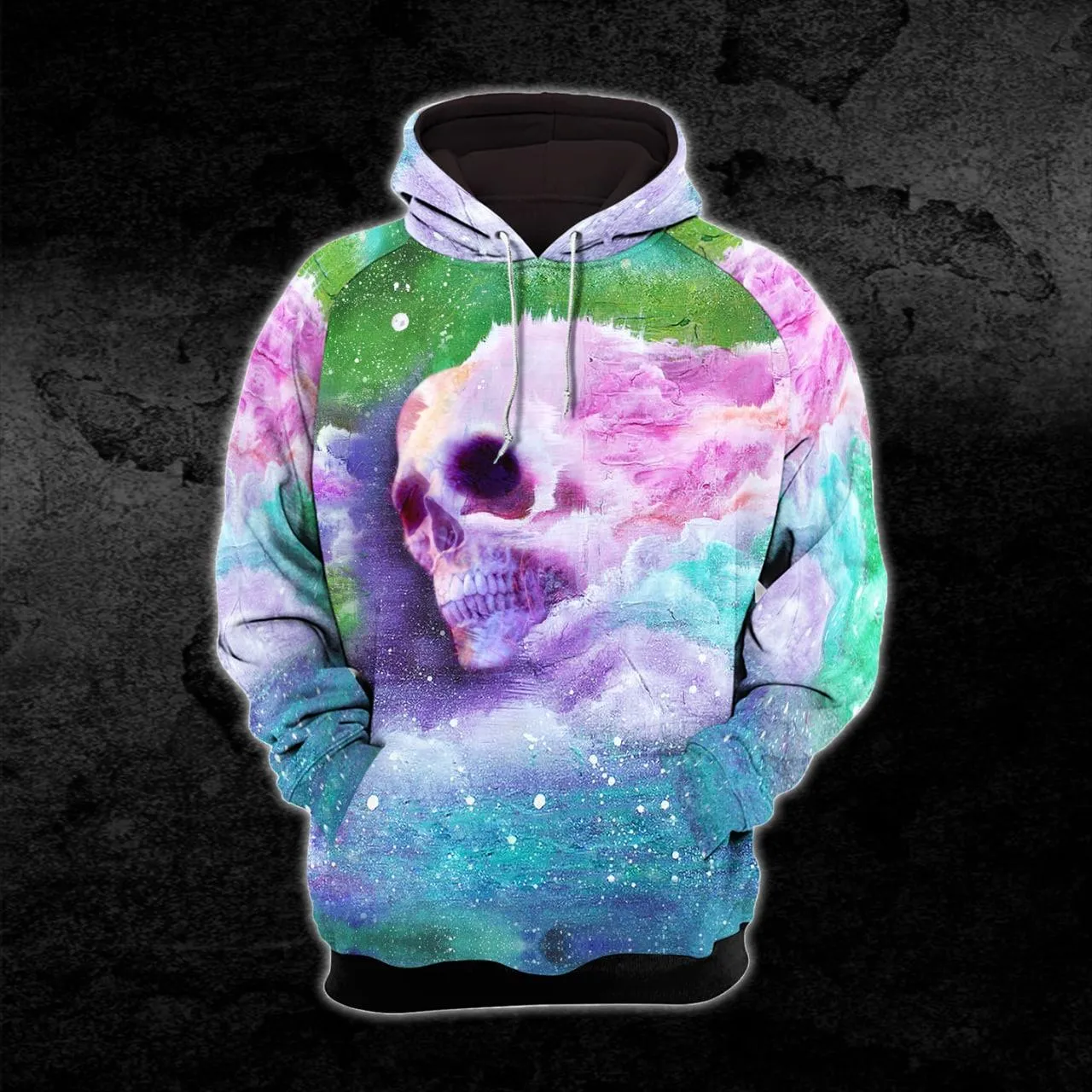 Blue Rainbow Cloudy Skull Combo Hoodie and Leggings