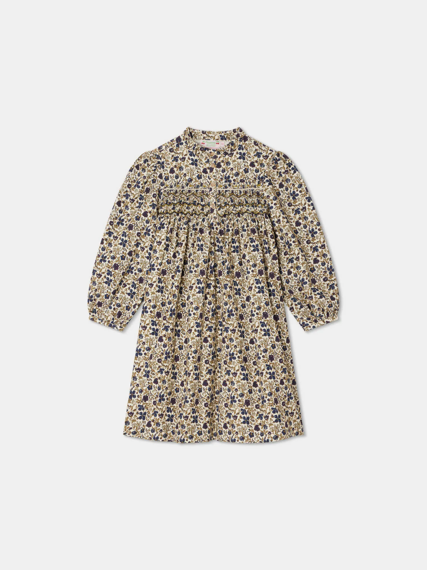 Bonpoint Tamsin Smocked Beige Dress