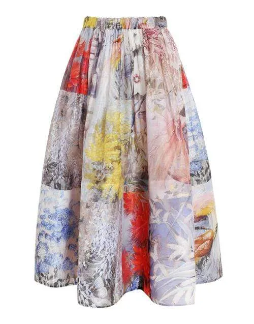 Book Print Botanica Midi Skirt