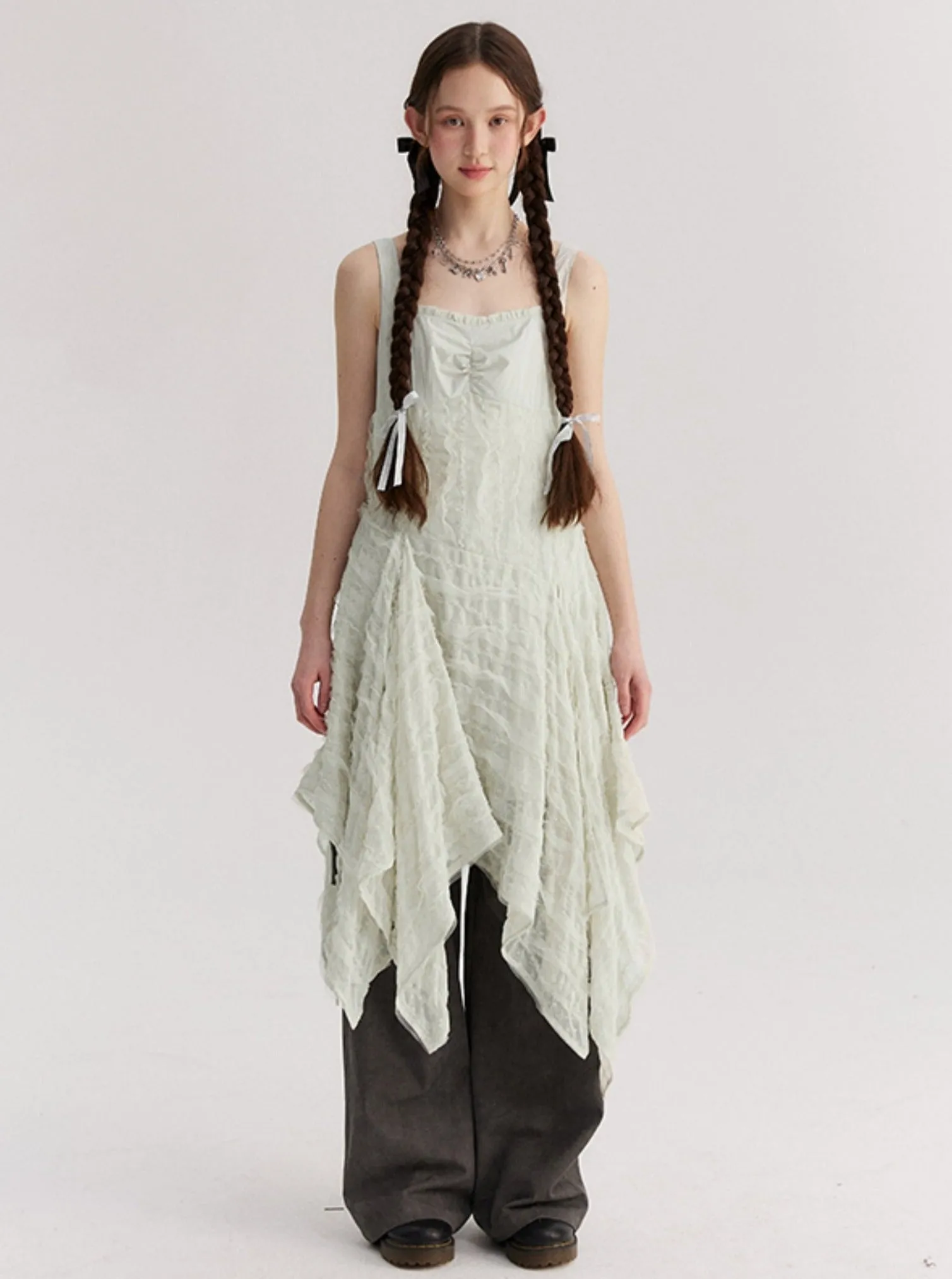 Broken Lace Slip Dress