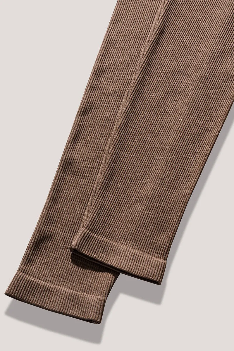 Brown Ribbed Sport Bodysuit