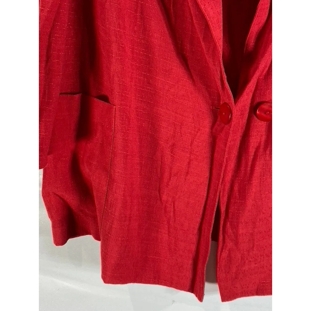 BRYLANE WOMAN COLLECTION Women's Red Two-Button Lightweight Blazer SZ 6