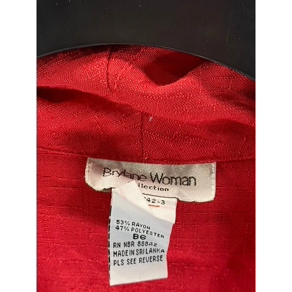 BRYLANE WOMAN COLLECTION Women's Red Two-Button Lightweight Blazer SZ 6