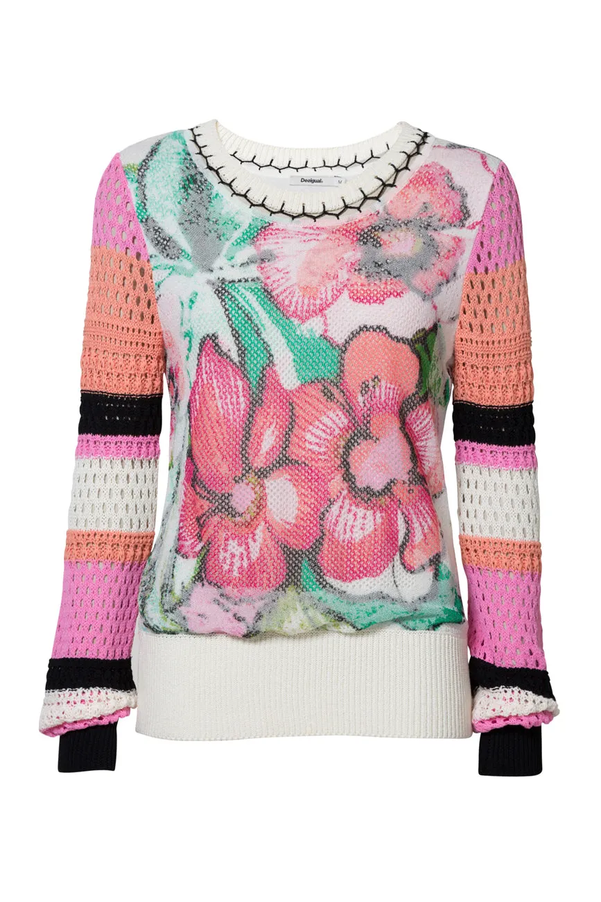 Burdeos Floral Sweater Desigual Style 19SWJF85