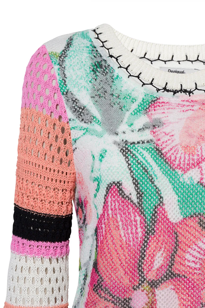 Burdeos Floral Sweater Desigual Style 19SWJF85