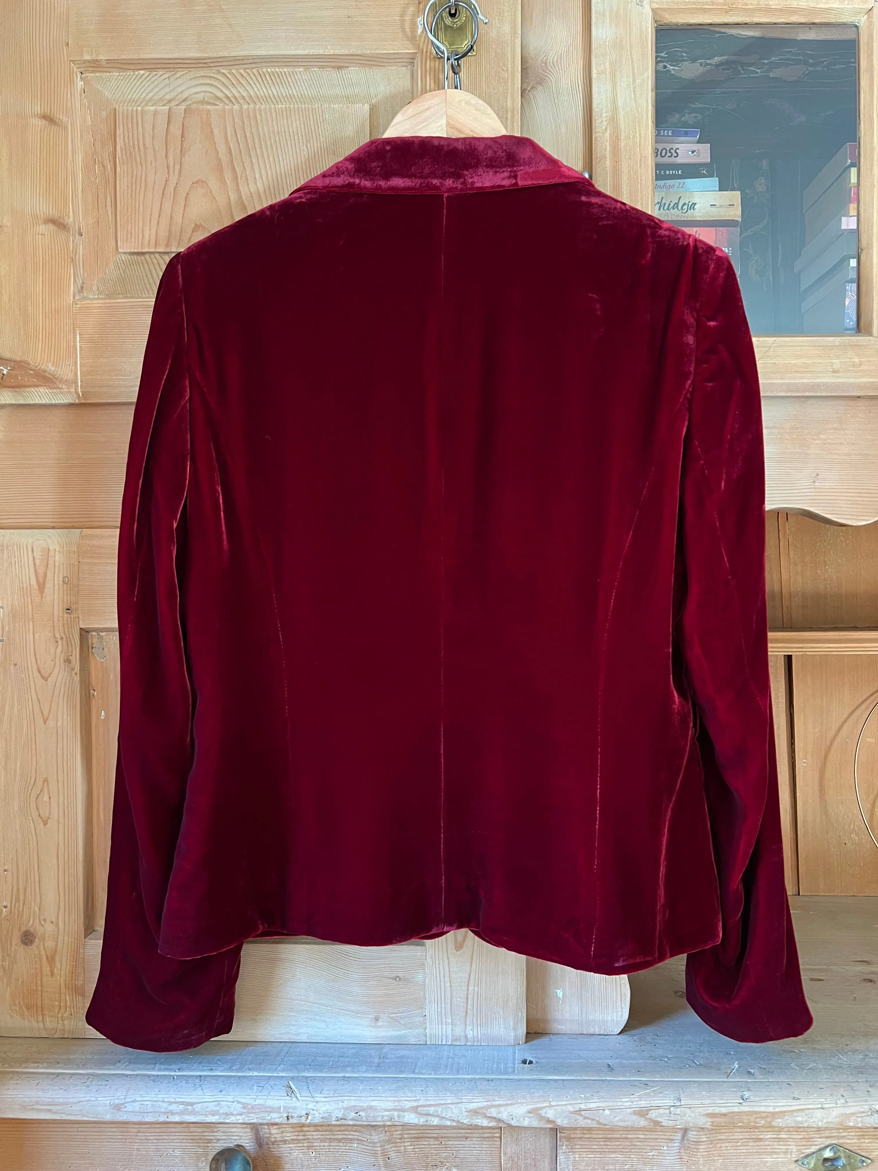 Burgundy Velvet Blazer