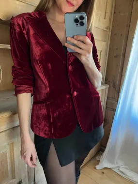 Burgundy Velvet Blazer