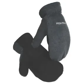 Caiman 1396-2 Black Deer Split Leather Palm Mitten with Fleece Back and Heatrac Insulation