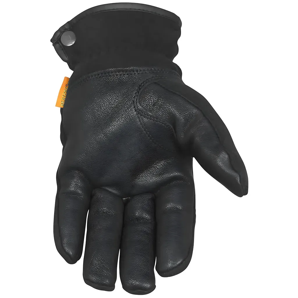 Caiman 2390-4 Goat Grain Leather Palm Glove with Fleece Back and Heatrac Insulation