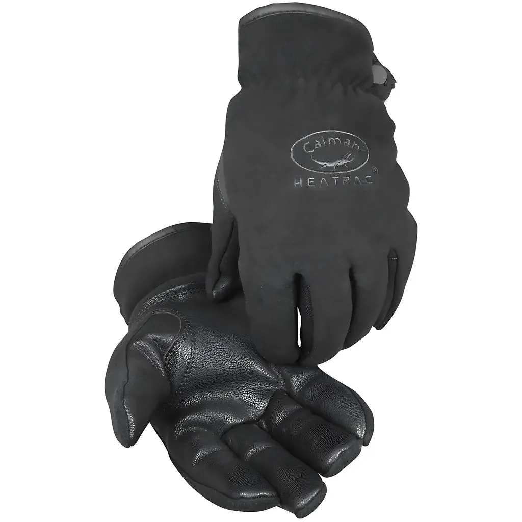 Caiman 2390-4 Goat Grain Leather Palm Glove with Fleece Back and Heatrac Insulation