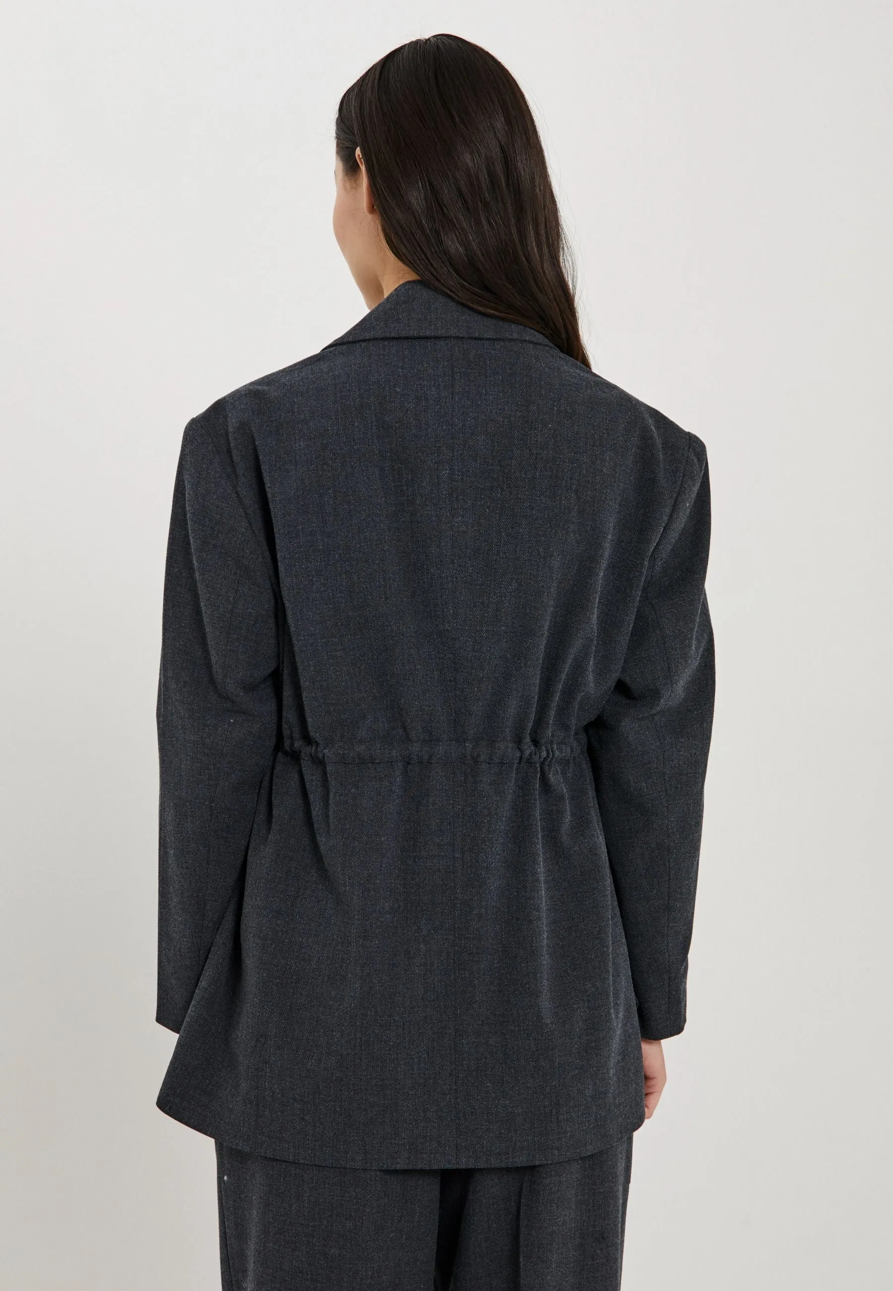 Cano string blazer - Dark grey melange